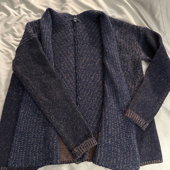 GAP Dark Blue Open-Front Wool Cardigan - Picture 1 of 4